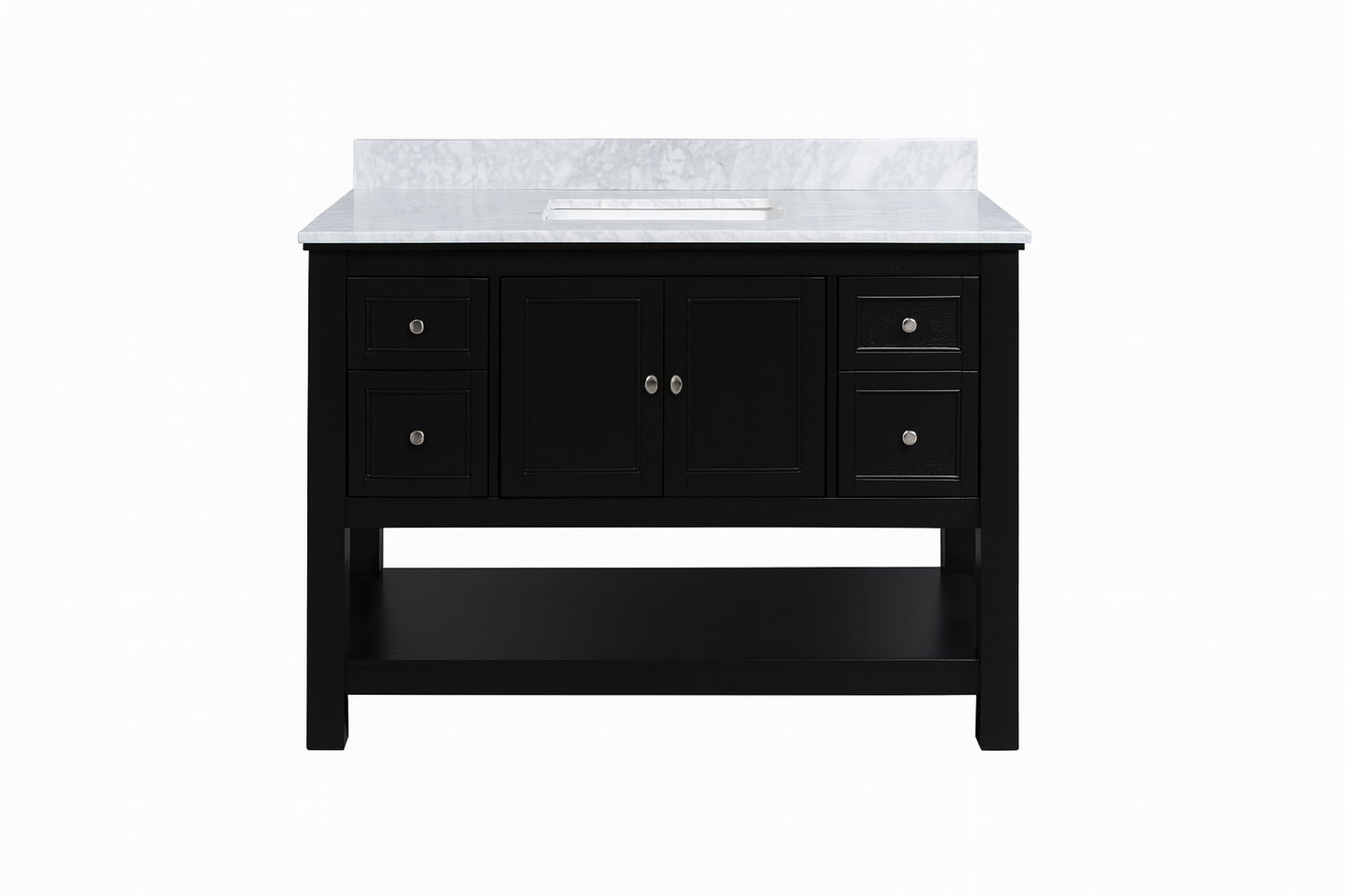 49 in. Single Sink Vanity in Espresso with White Marble Top