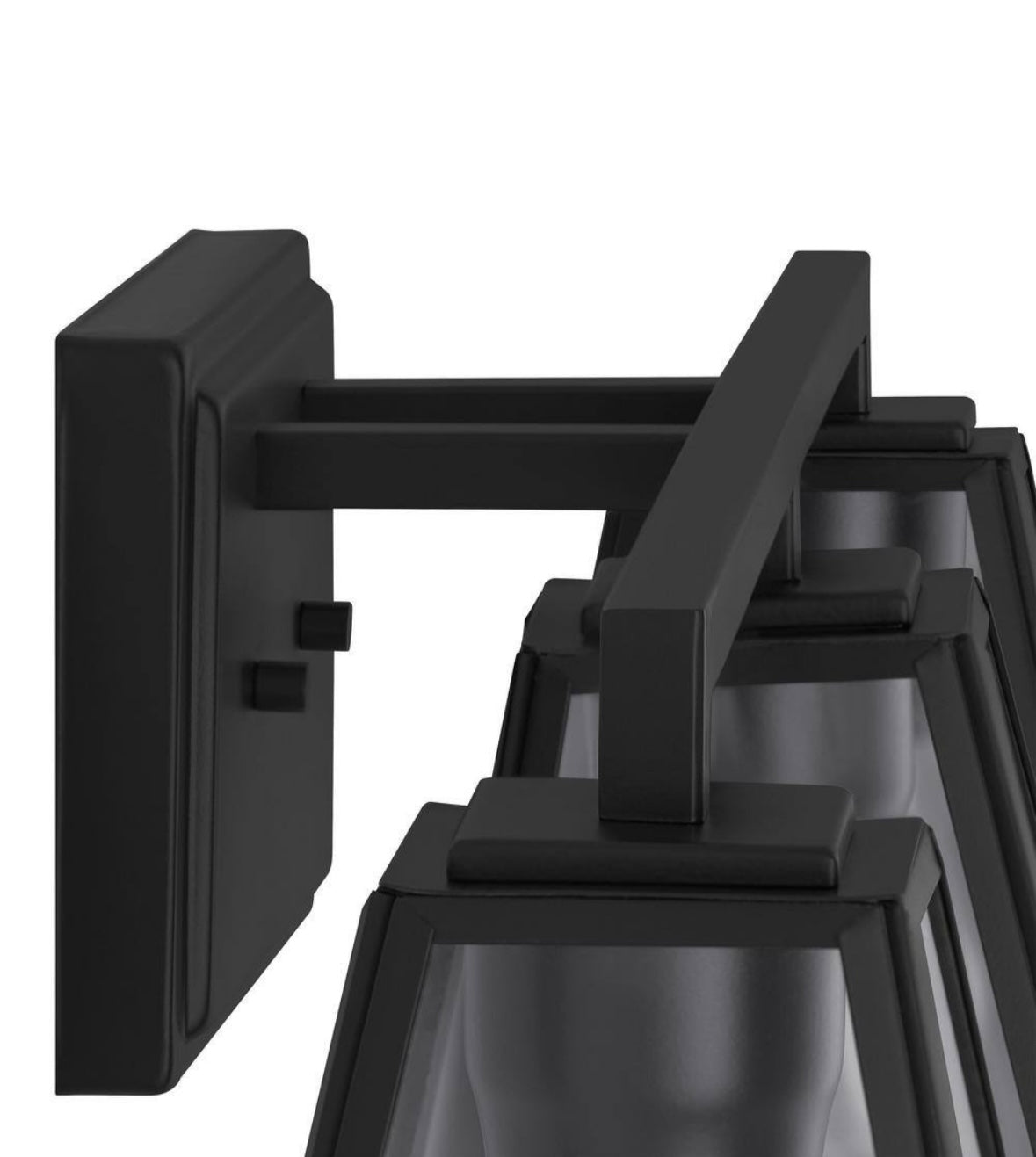 24 in. 3-Light Matte Black Bathroom Vanity Light with Clear Glass Shades