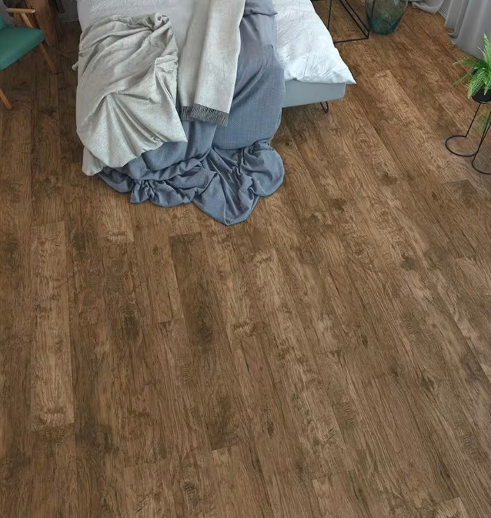 7mm Dark Brown Laminate Wood Flooring (26.6 sqft/case)