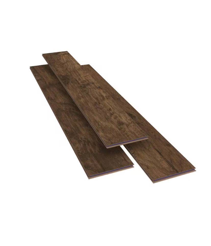 7mm Dark Brown Laminate Wood Flooring (26.6 sqft/case)