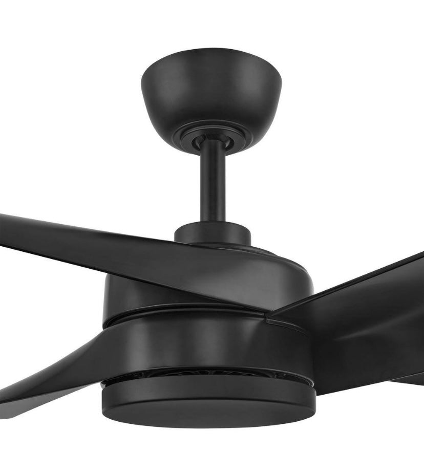 52. in Indoor/Outdoor Matte Black Ceiling Fan with Remote