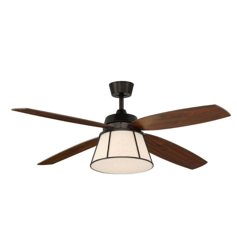 56 in. LED Indoor Bronze Ceiling Fan with Remote