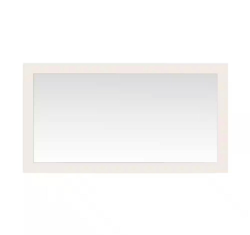 60 in. W x 32 in. H Rectangular Bathroom Vanity Mirror in Off White