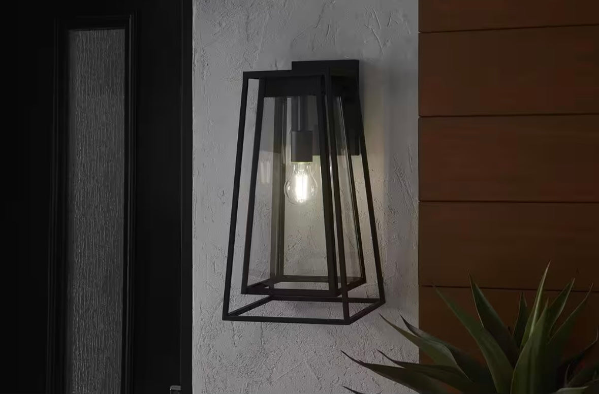 Large Modern 1-Light Outdoor Wall Lantern Sconce