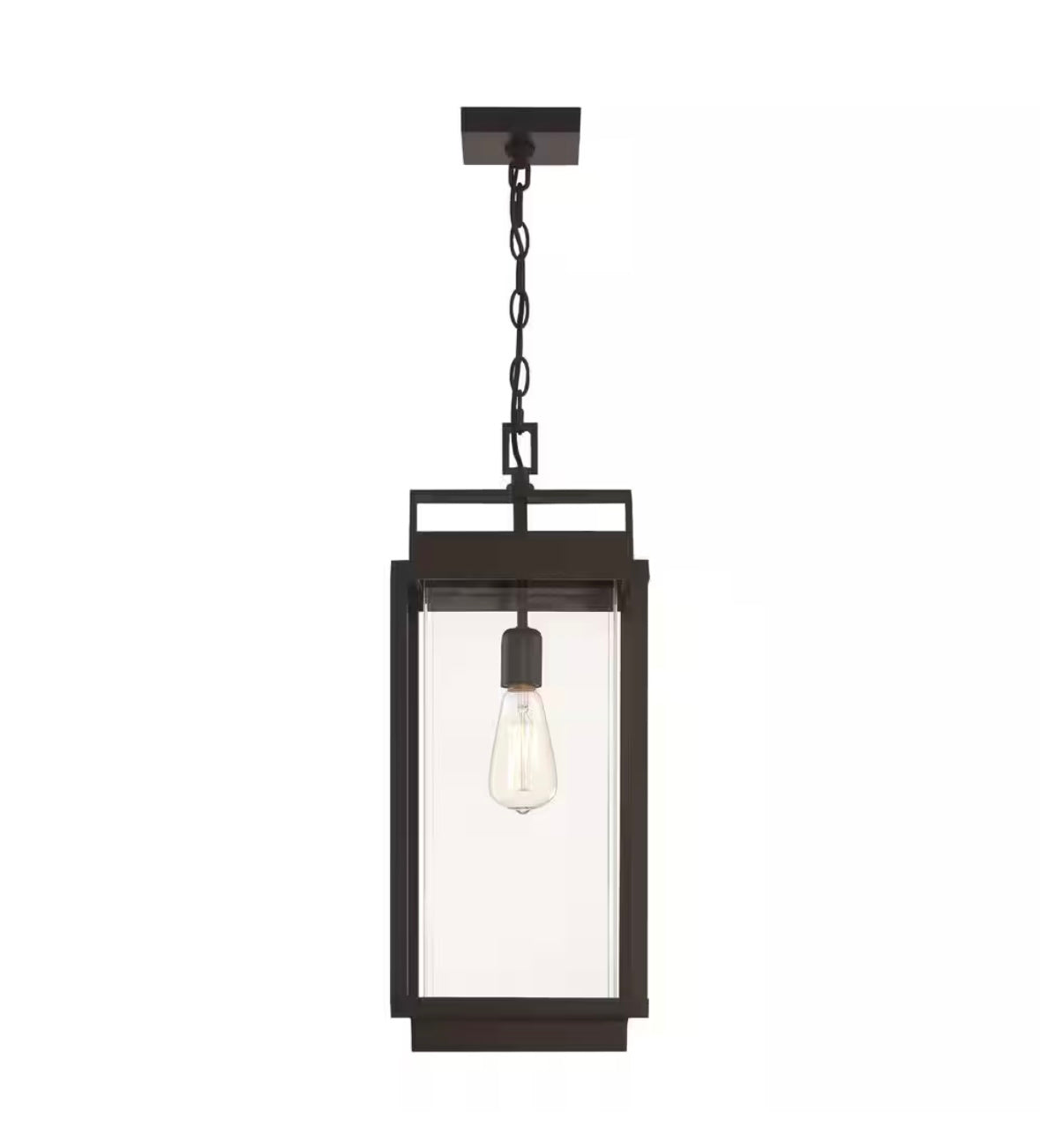 1-Light Black Outdoor Pendant