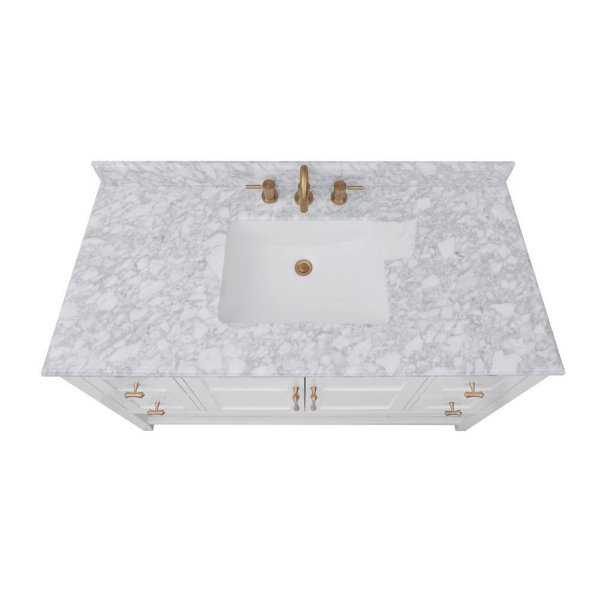 49 in. Single Sink Vanity in White with White Carrara Marble Top