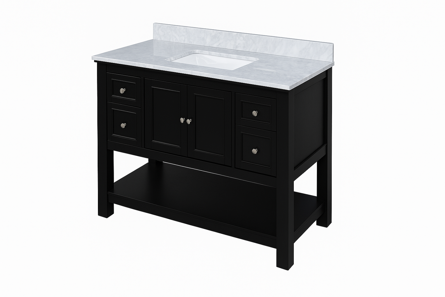 49 in. Single Sink Vanity in Espresso with White Marble Top