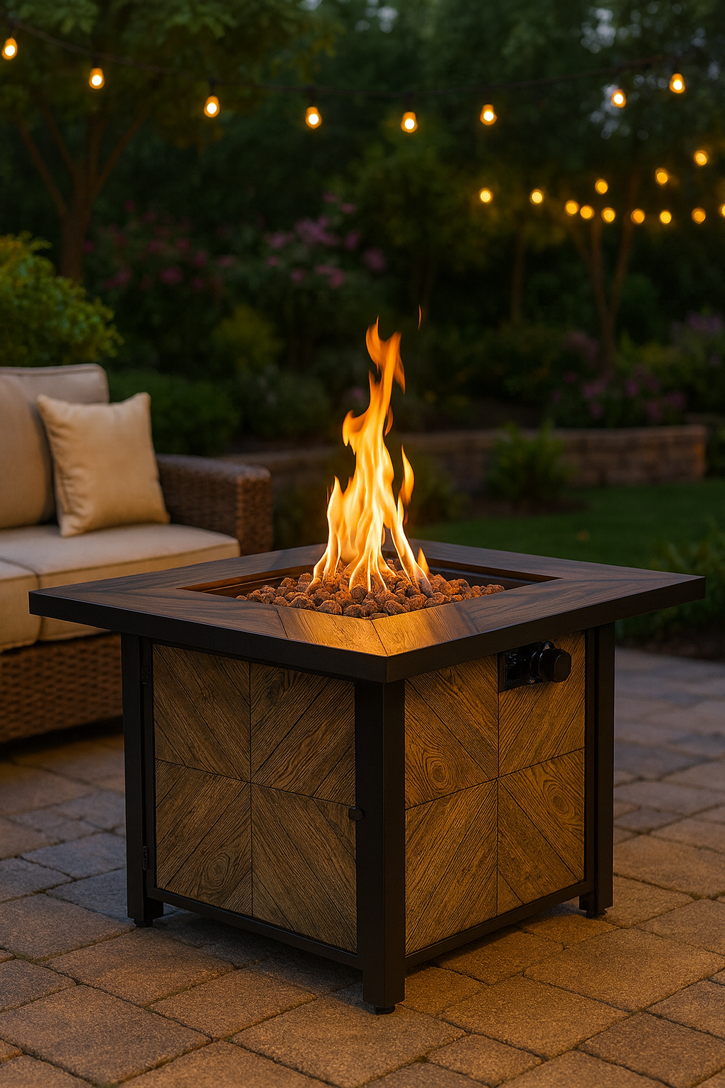 36 in. 50000 BTU Steel Propane Outdoor Fire Pit