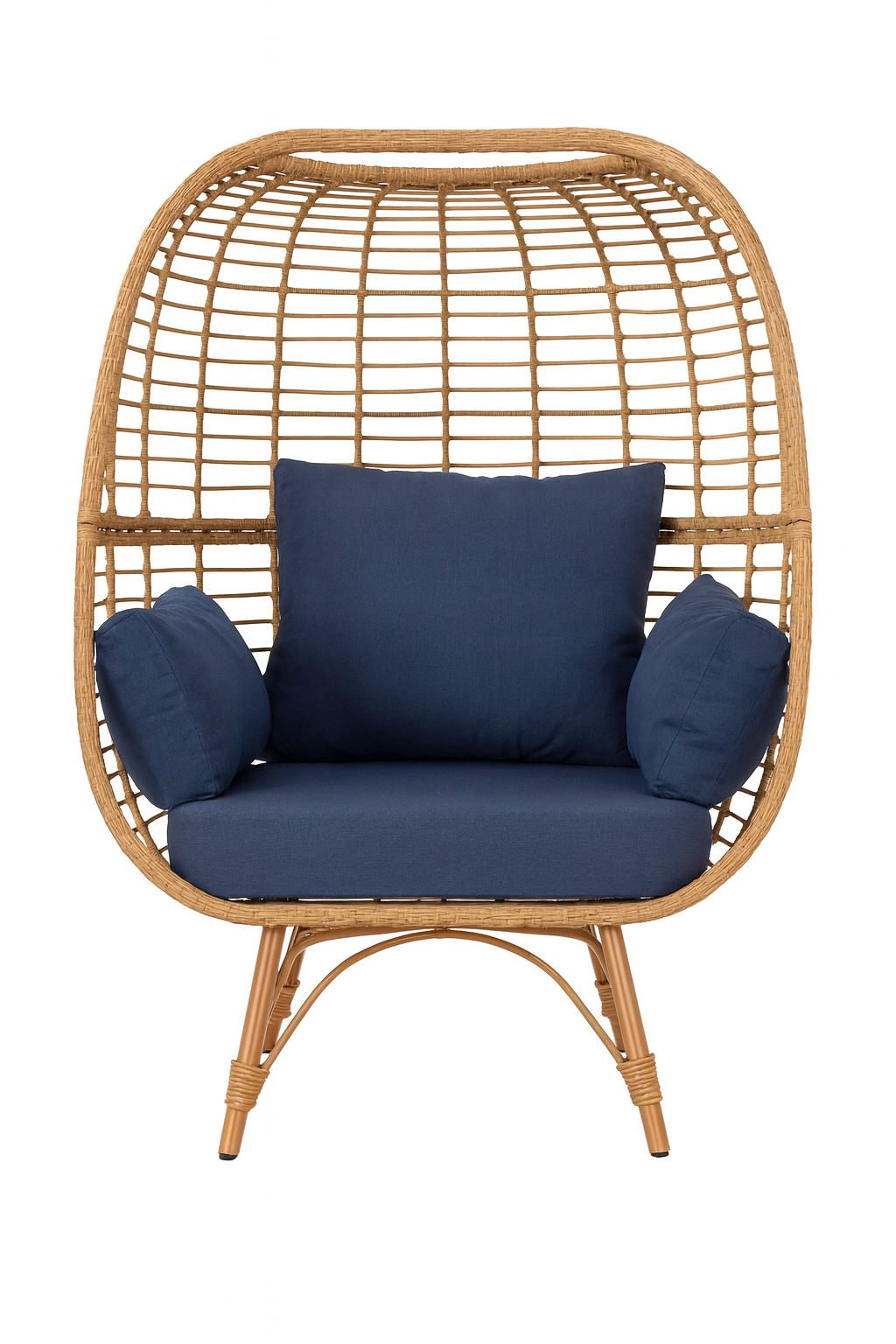 Juniper Wicker Patio Egg Chair - Indigo