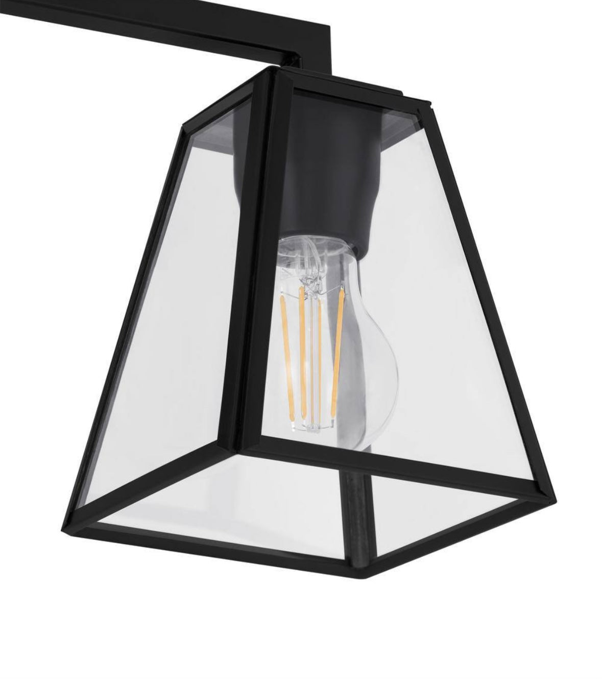 24 in. 3-Light Matte Black Bathroom Vanity Light with Clear Glass Shades