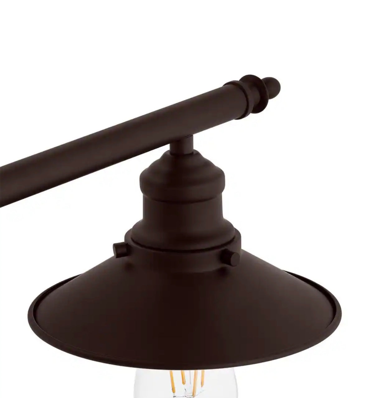 34 in. 4-Light Bronze Bathroom Vanity Light Fixture with Metal Shades