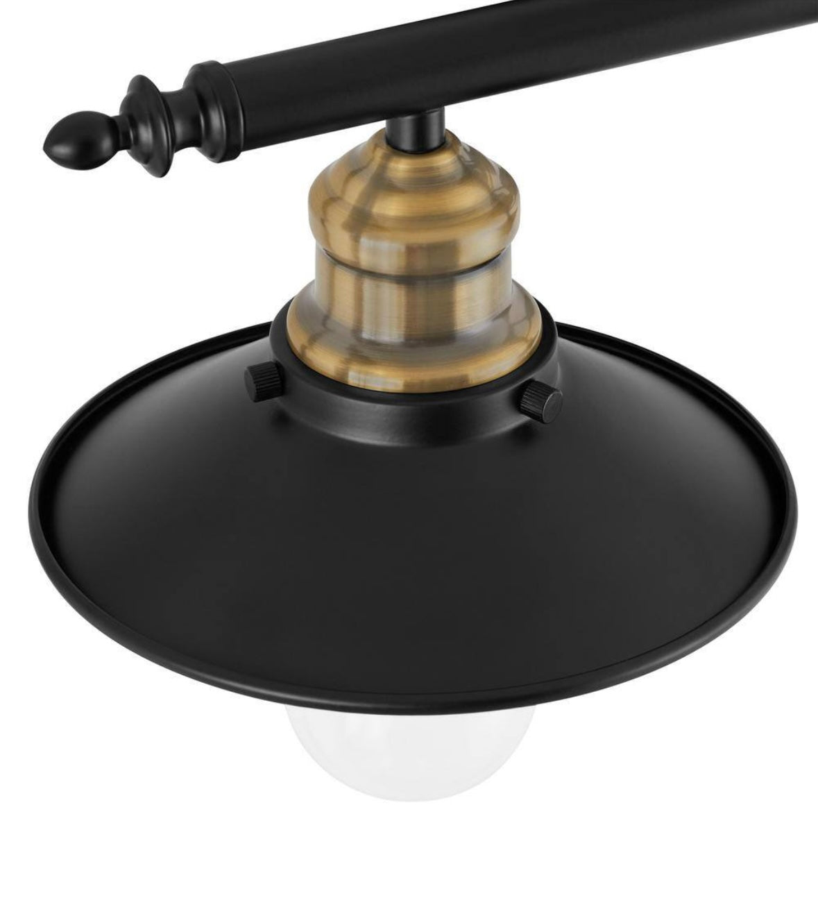 16 in. 2-Light Black and Brass Bathroom Vanity Light Fixture with Metal Shades