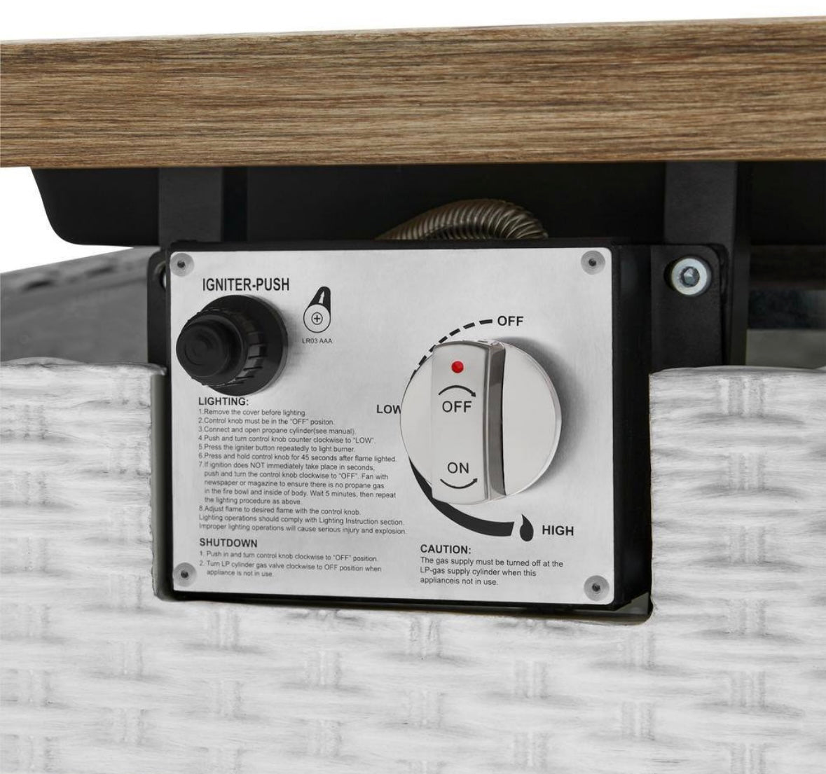 30 in. 50000 BTU White Steel Propane Outdoor Fire Pit