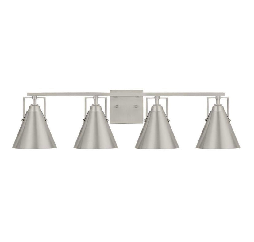 33. in 4-Light Brushed Nickel Industrial Vanity Light