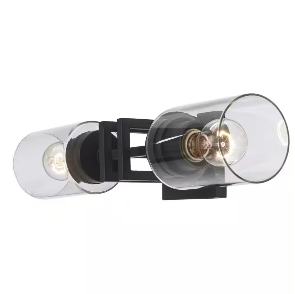 19 in. 2-Light Matte Black Vanity Light Fixture