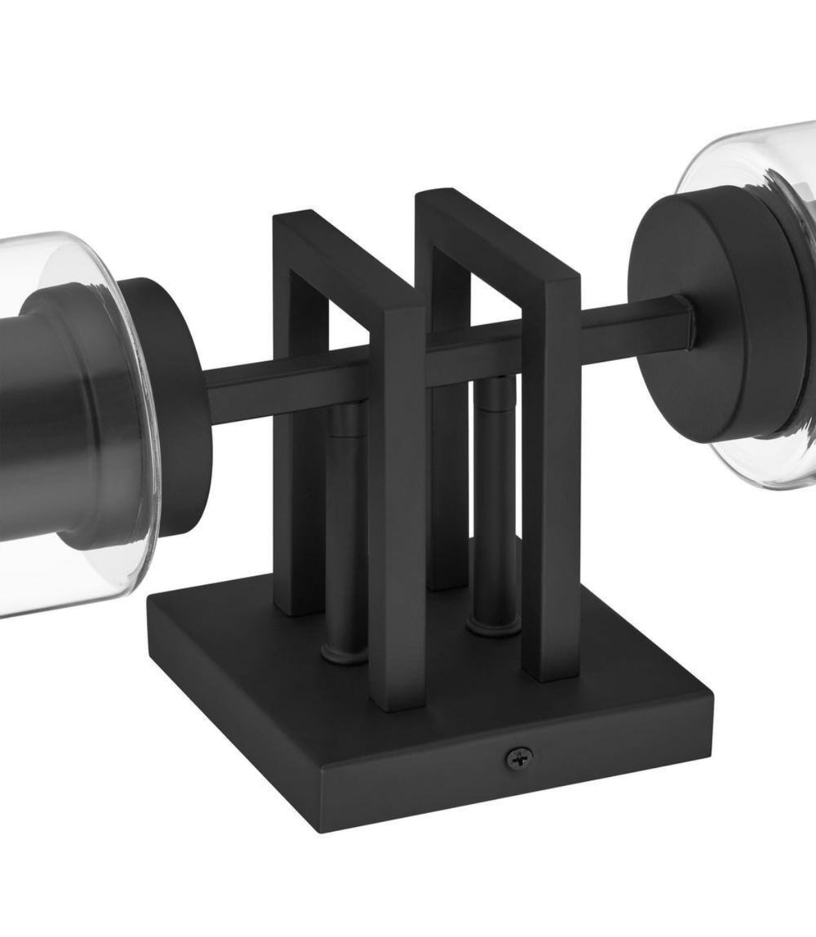 19 in. 2-Light Matte Black Vanity Light Fixture