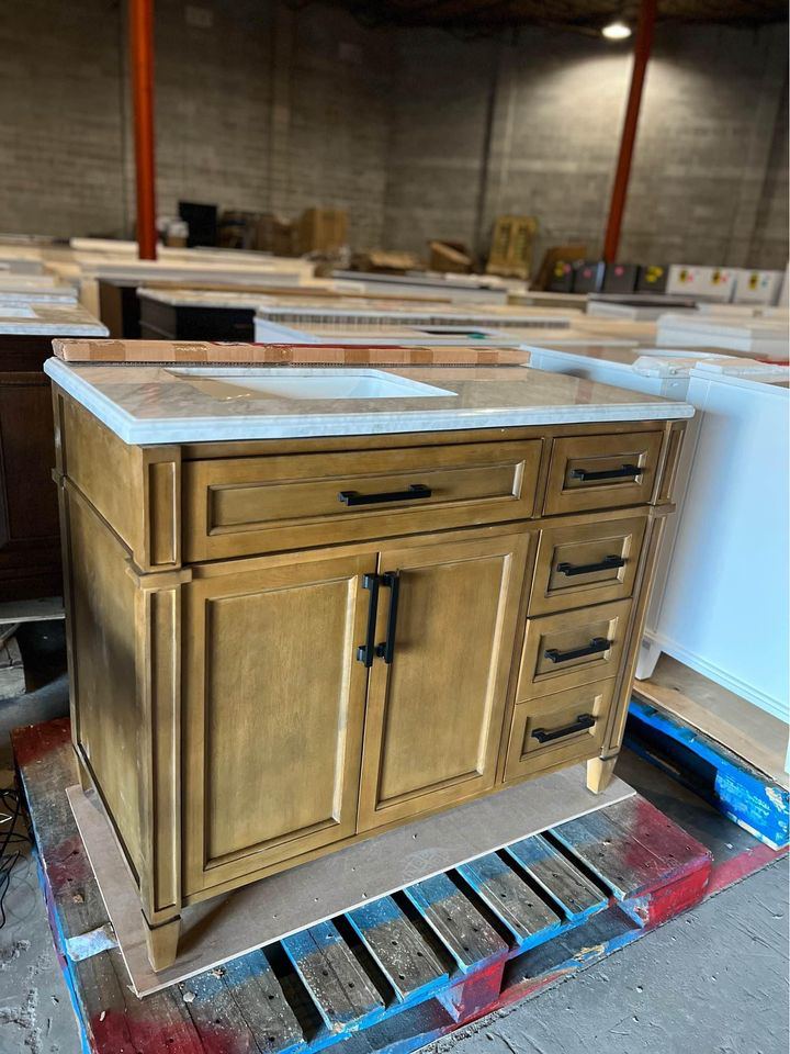 Brand New 42 inch Vanity with White Marble Top